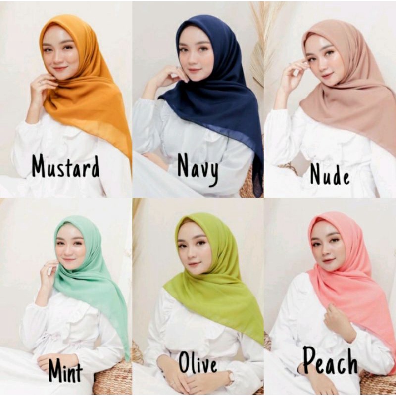 HIJAB BELLA SQUARE PREMIUM DOUBLE HYCOUNT JILBAB ANTI LETOY JAHIT TEPI