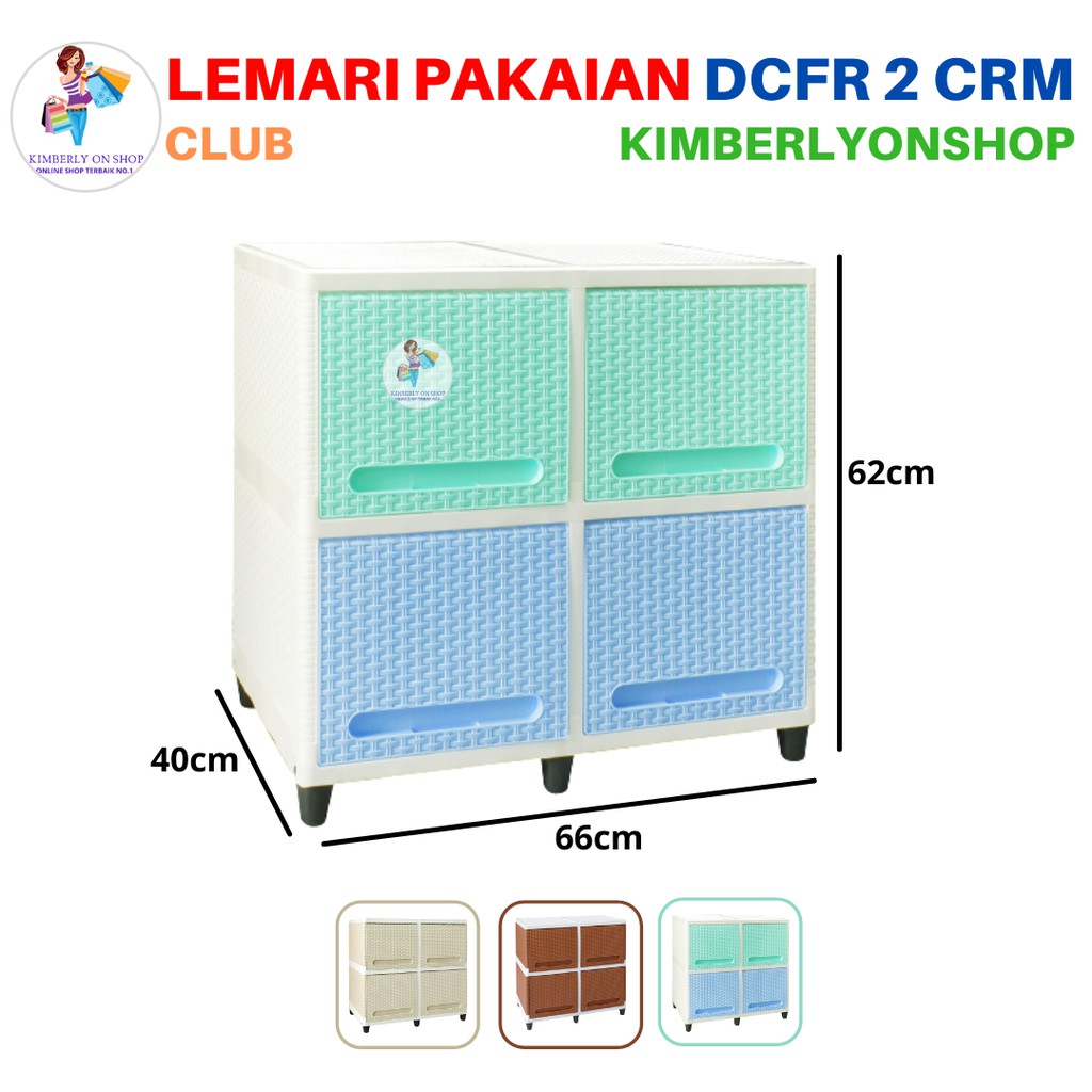 Lemari Pakaian Plastik Laci Clip Flip Double Susun 2