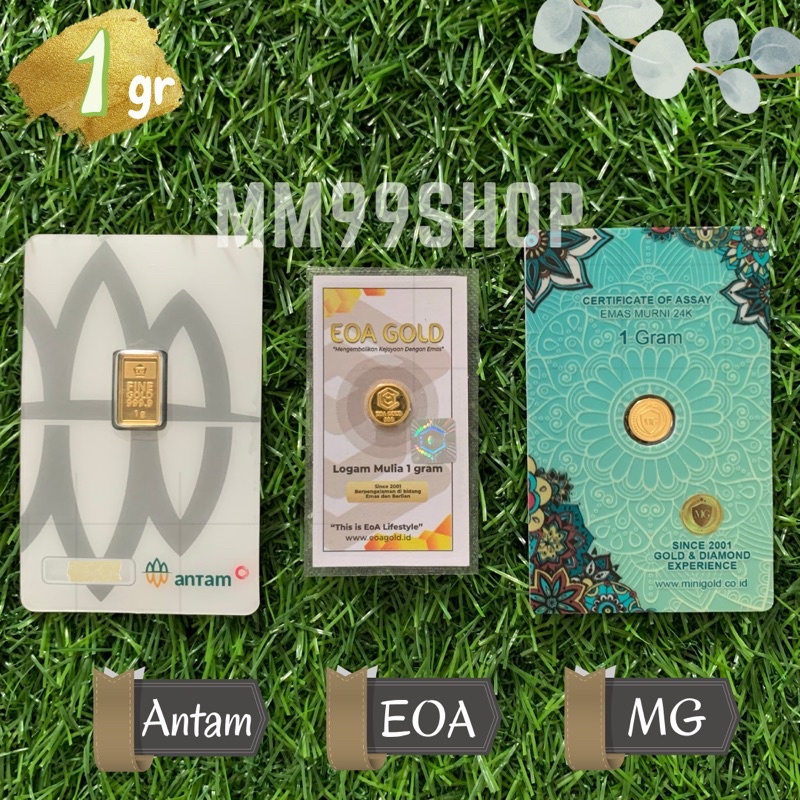 barokahemas Antam EOA Gold Mini Gold 1 gram Fine Gold Emas Batangan Murni 24 karat