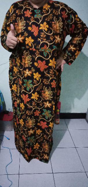 Ms Gamis Batik Sriwedari Maxi Super Jumbo Xxxxl Ld 128cm Bumil/busui Katun Sogan