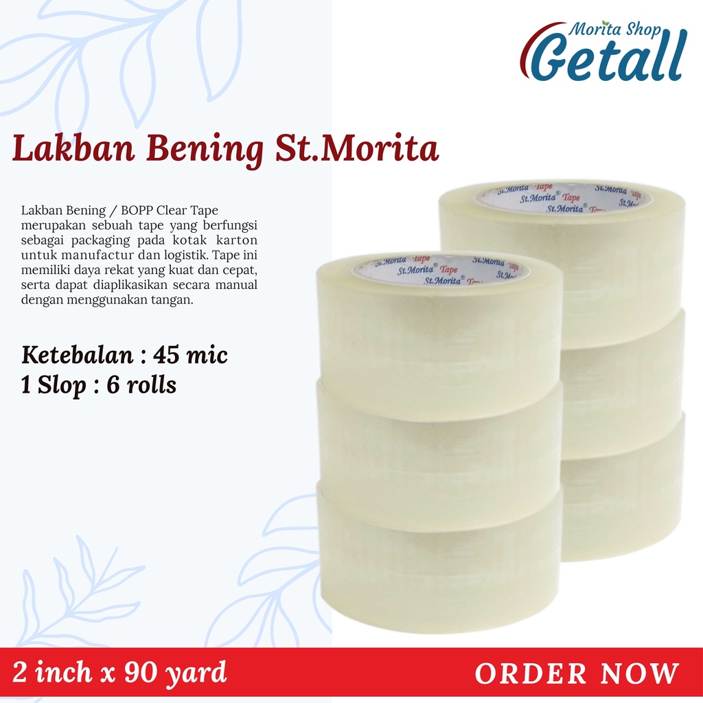 

LAKBAN BENING SUPER MURAH ST.MORITA 2inch x 90yard 45mic