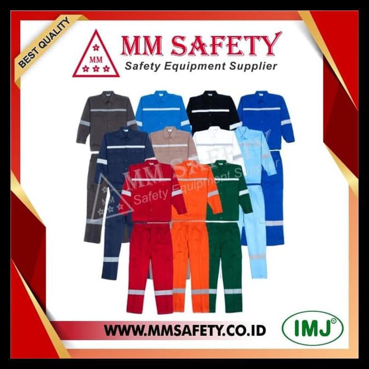 Cuci Gudang Setelan Safety / Wearpack Safety / Baju Celana Kerja / Seragam Safety - Putih, L