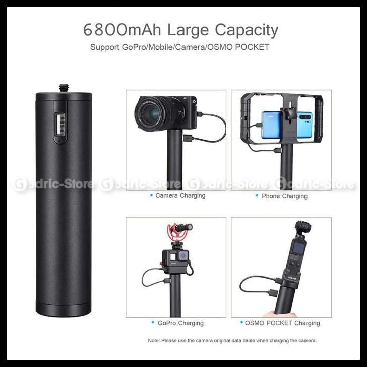 Ulanzi Bg-2 Hand Grip Power Bank 6800Mah For Action Cam Gopro, Hp Etc