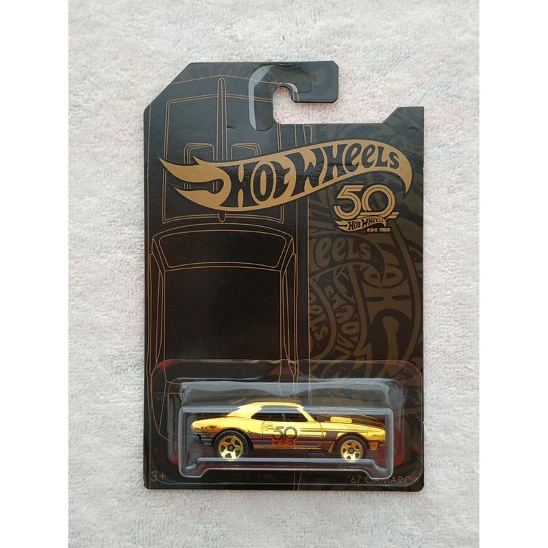 Hot Wheels 67 CAMARO Chase Black Gold Series 50th Anniversary HW Rare Special Item + Protector Card