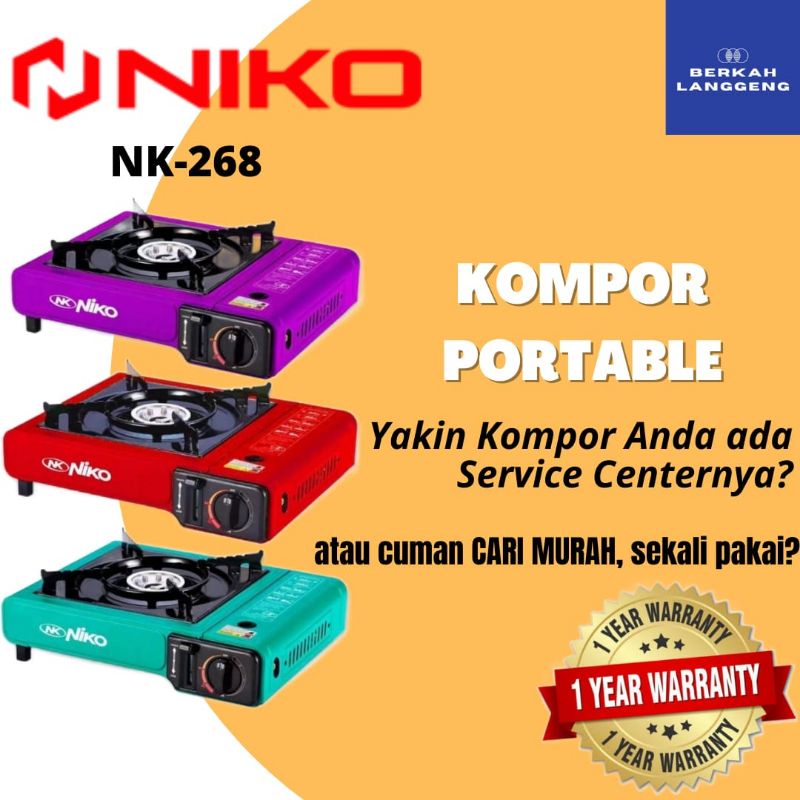 KOMPOR GAS NIKO PORTABLE  2 IN 1