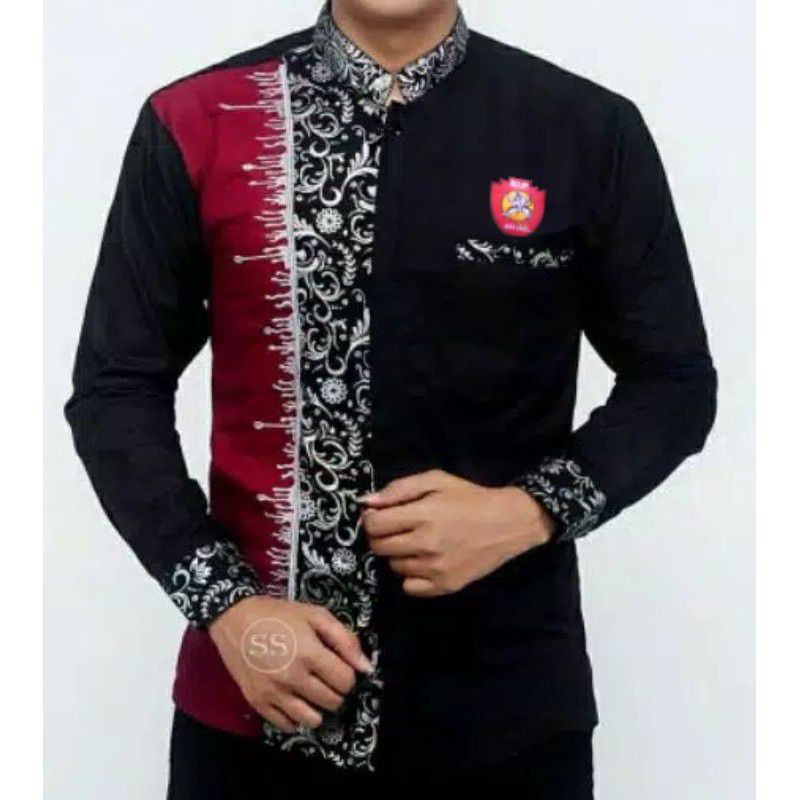 BAJU kemeja batik lengan panjang logo IKSPI KERASAKTI kemeja terlaris , kemeja koko pasker ikspi ker