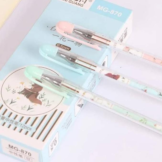 

Ball Pen Pena Pulpen Pen unik Lucu SLim Mai Guang Mg-872 0.5mm 12Pcs