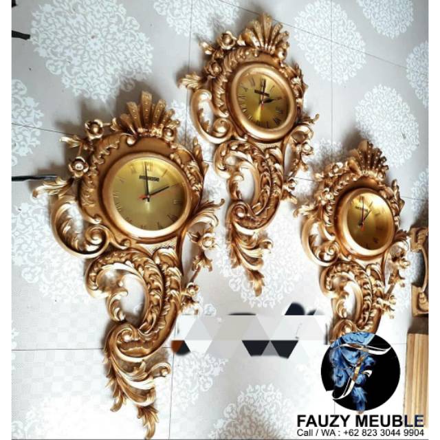 Jam Dinding Baroque,Jam Dinding Mewah,Jam Dinding Ukiran Jepara