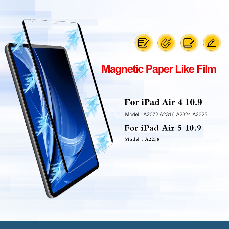 Film Pelindung Layar Magnetik Dapat Dilepas Untuk iPad Pro 11 2020 iPad Air 4 5 9th 10.2 2021 Mini 6