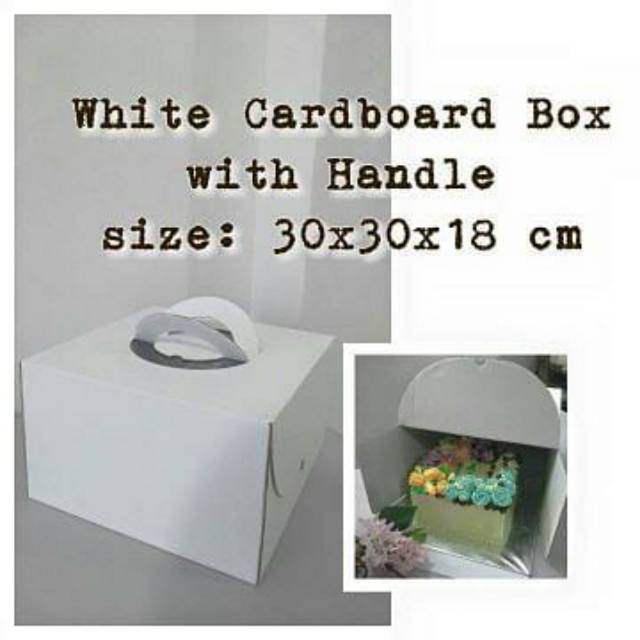 

White Cardboard Cake Box 30cm Kotak Kue Putih Berjendela