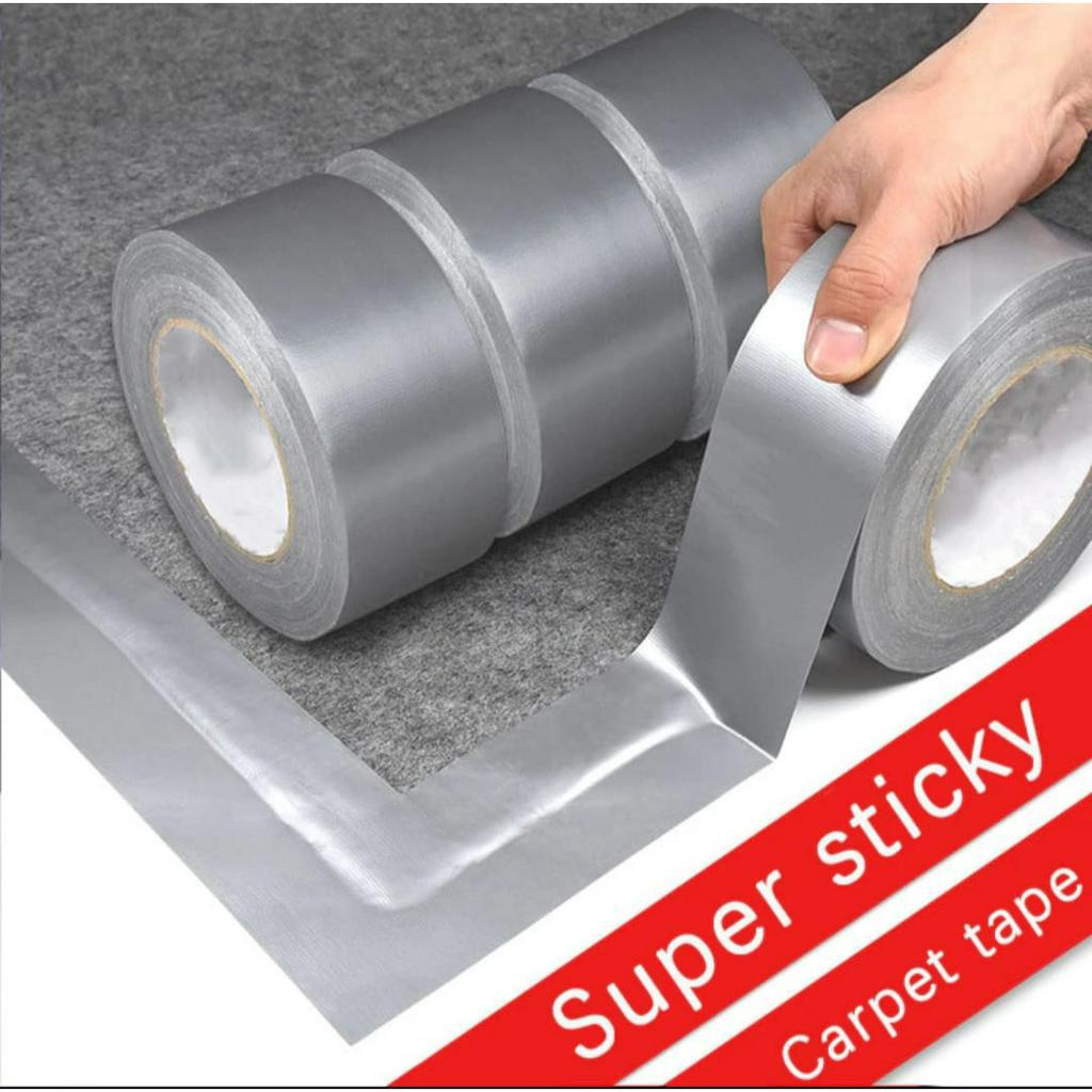 Lakban Karpet Super Sticky Cloth Floor Duct Tape NiceLiving-silver