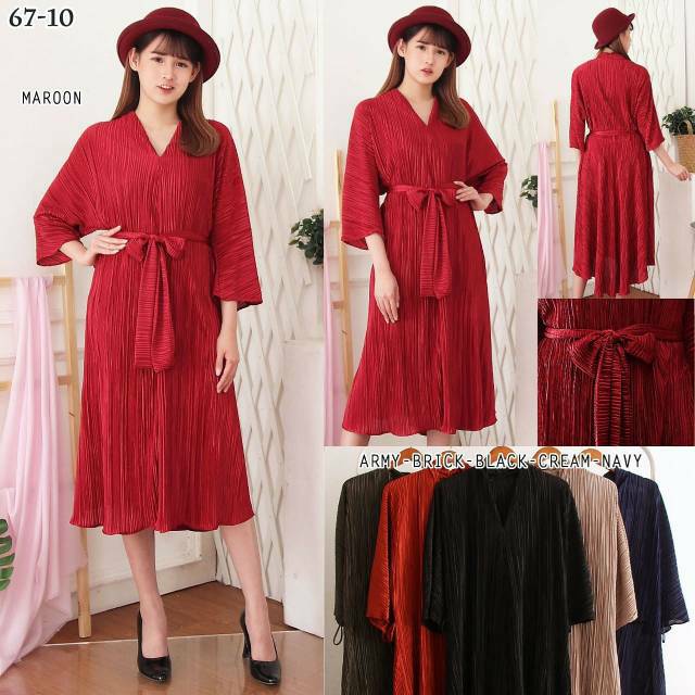 Dress Plisket Import Premium