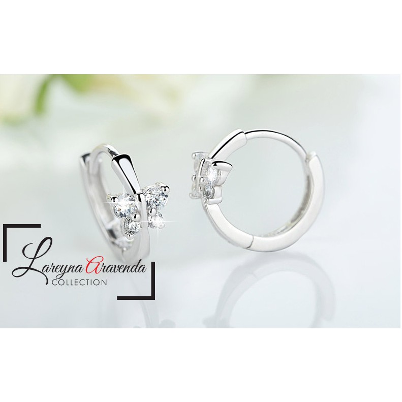 Anting Wanita Perak S925 Model Butterfly Kristal Crystal AT026