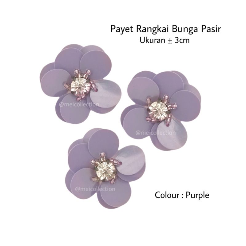 Jual Payet Bunga Ramborci Sequin Rangkai Apb Bunga Pasir Magnolia Red