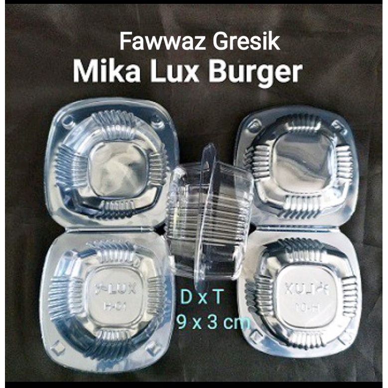 Mika Burger Donat plastik isi 25pcs / Mika plastik bening roti burger makanan, buah HB