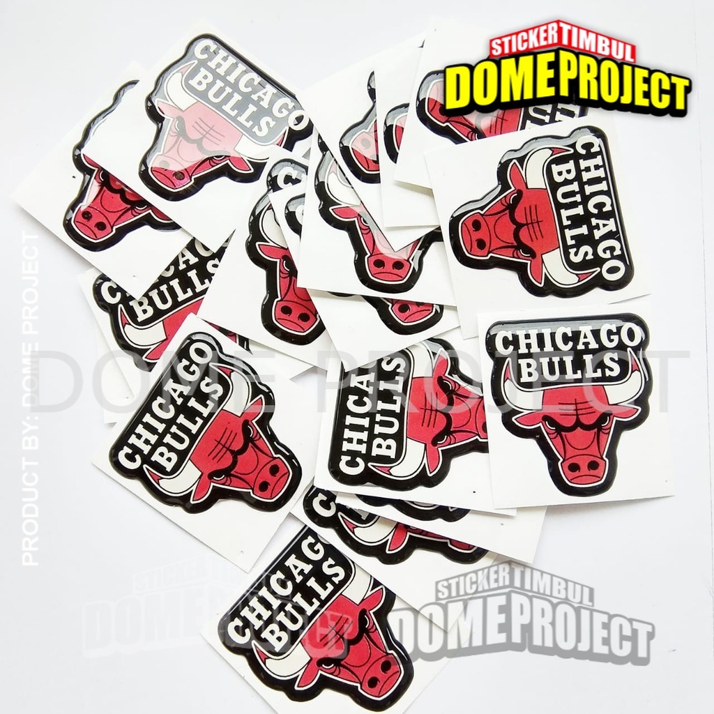 STIKER MOTOR TIMBUL EMBLEM CHICAGO BULLS LENTUR STIKER OUTDOOR AKSESORIS SEPEDA MOTOR