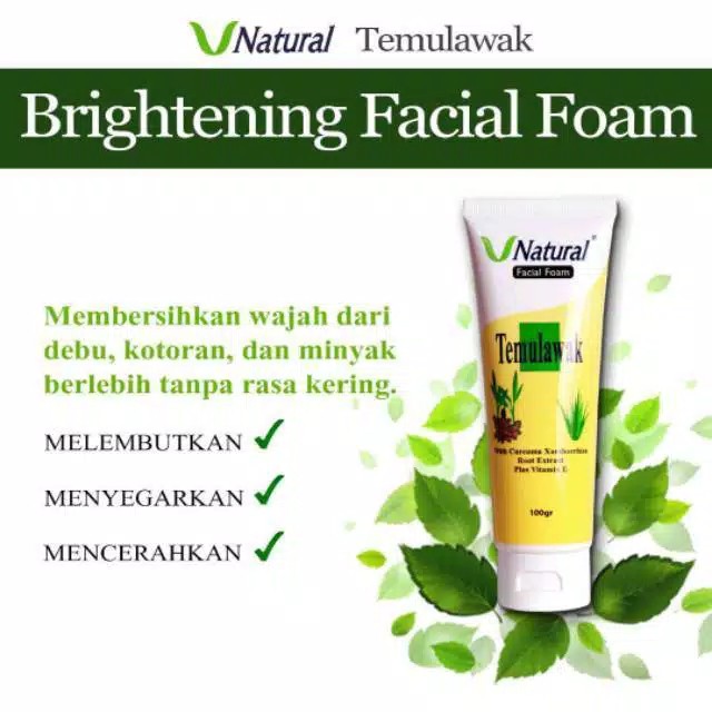 Facial Foam Temulawak V natural 100ml Ori Bpom