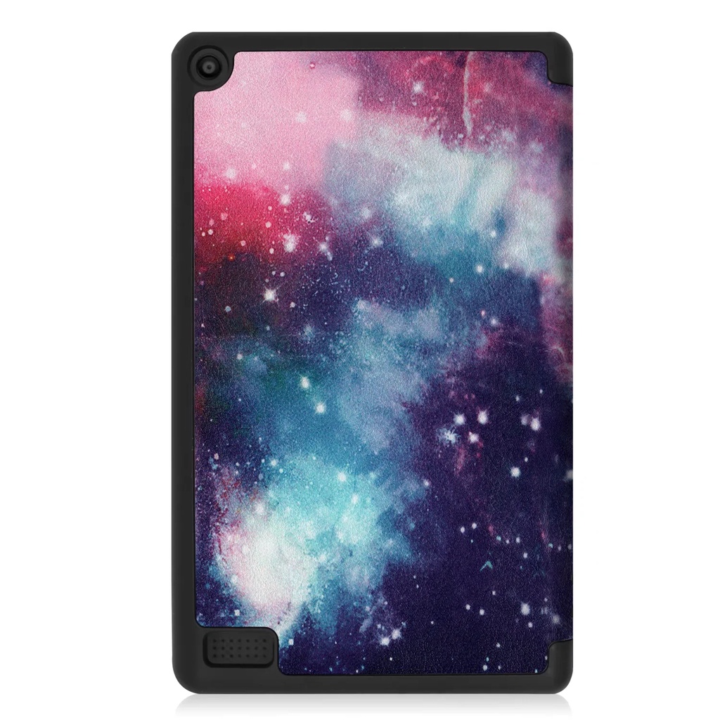 [Tidur/Bangun] Untuk Amazon Fire7 (2017)/Fire7 (2019) 7.0 &quot;Tablet Pelindung Case Fashion Pola Dicat Tri-fold Flip Stand Cover