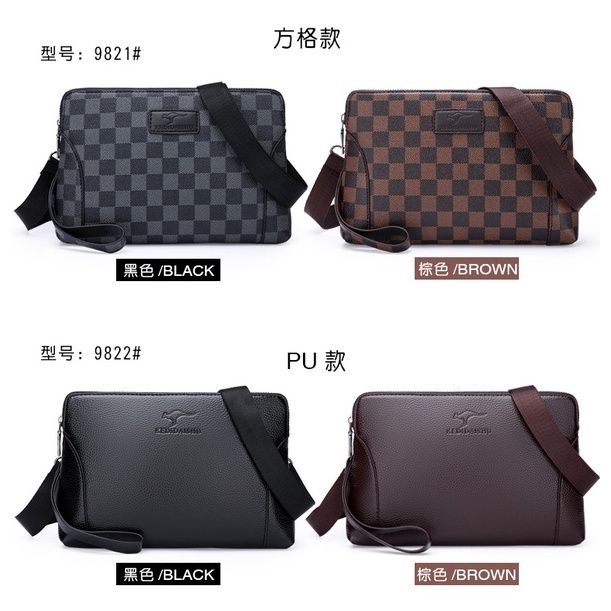 [ORIGINAL] KEDIDAISHU Tas Dompet Selempang 2 in 1 Clutch Kulit Pria dan Wanita Damier Style Import