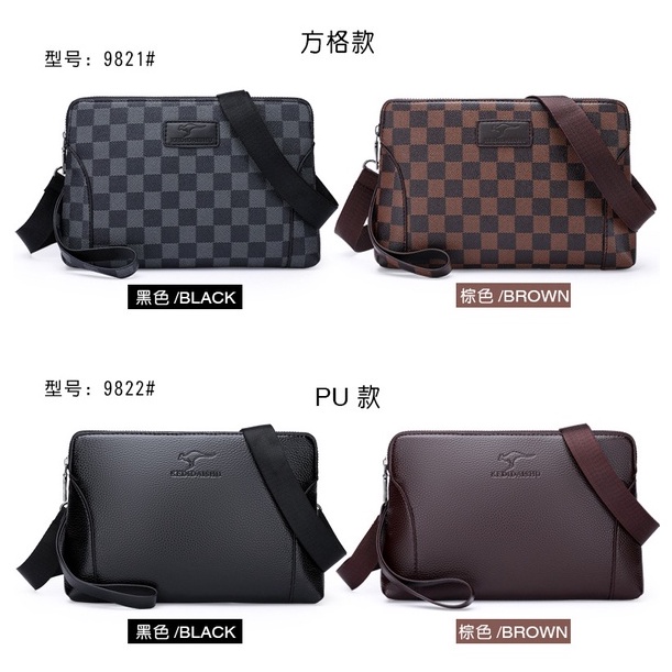 [ORIGINAL] KEDIDAISHU Tas Dompet Selempang 2 in 1 Clutch Kulit Pria dan Wanita Damier Style Import