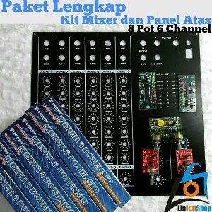 Paket Lengkap Kit Mixer dan Panel Atas 8 Potensio 6 Channel Termurah