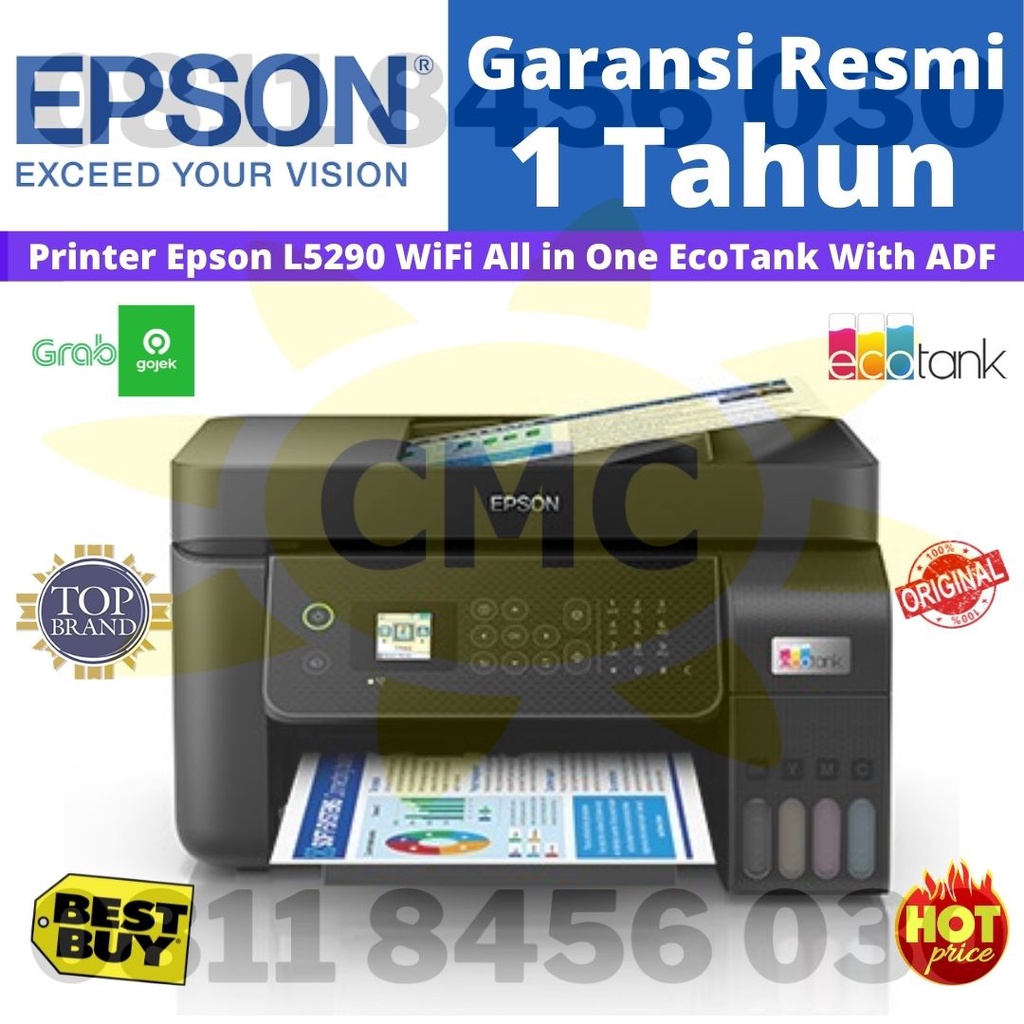 Printer Epson L5290 WiFi All in One EcoTank Ink Tank with ADF Pengganti Printer Epson L5190