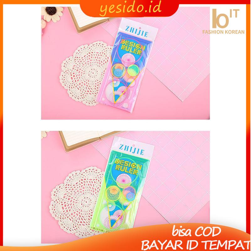 

[COD✨Ready stock]Penggaris Rotary Penggaris Bunga Pattern Spirograph-YES