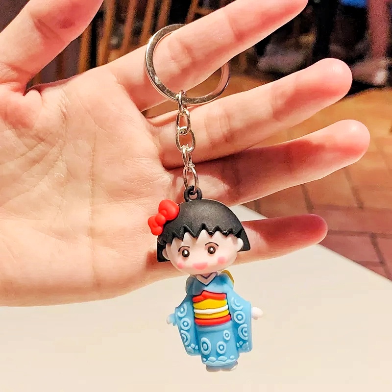 GANTUNGAN KUNCI CHIBI MARUKO CHAN // Ganci Karakter Kartun Chibi Maruko Chan Unik Lucu | Gantungan tas | Bag Charm | Souvenir Murah | Keychain | COD