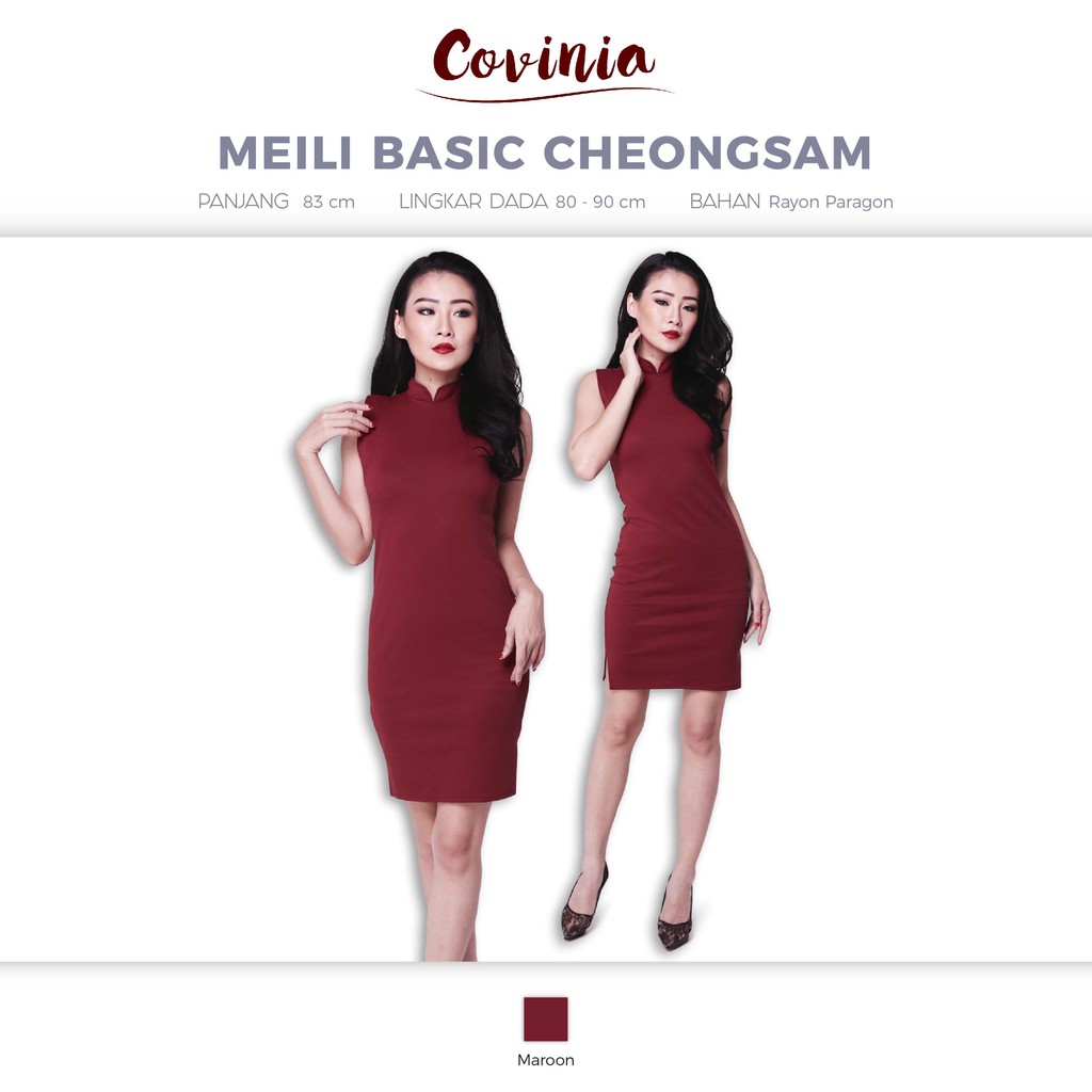 CRG171011 - Meili Basic Cheongsam Sexy Low Back Sleeveles Cheongsam Dress