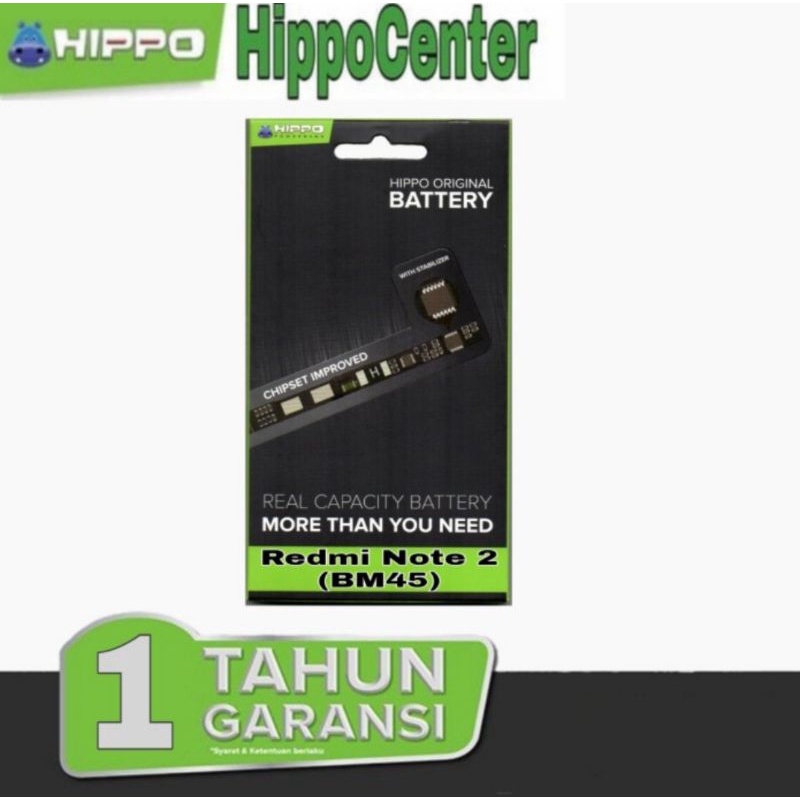 Hippo Baterai Batre Xiaomi Redmi Note 2 BM 45 Original Hippo Battery Xiaomi Note2 BM45 Garansi Resmi