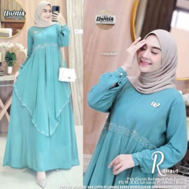Rauna maxy bahan ceruty babydoll gamis kondangan