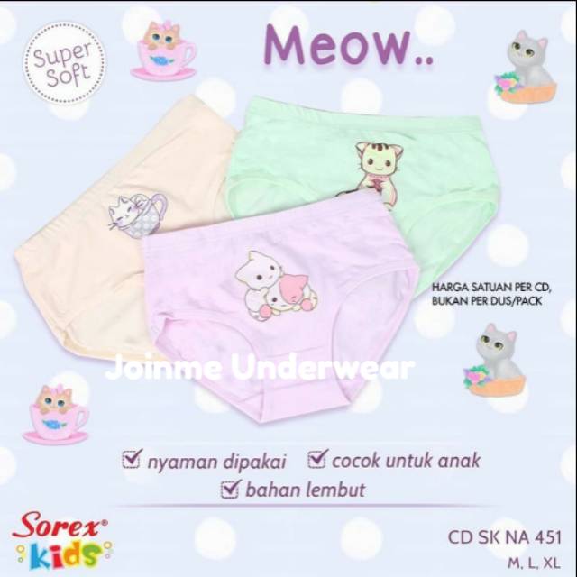 Celana Dalam Wanita segitiga Anak SOREX KIDS NA-451 MURAH isi 3 pcs
