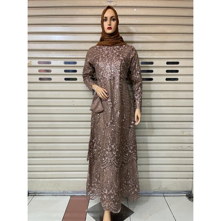 Kadai.baju / Gamis pesta brukat / Gamis jumbo wanita / Gamis busui premium / Maxi dress Size M L XL XXL