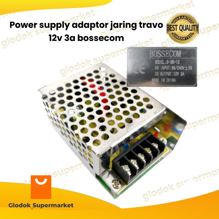 Power supply adaptor jaring travo 12v 3a bossecom