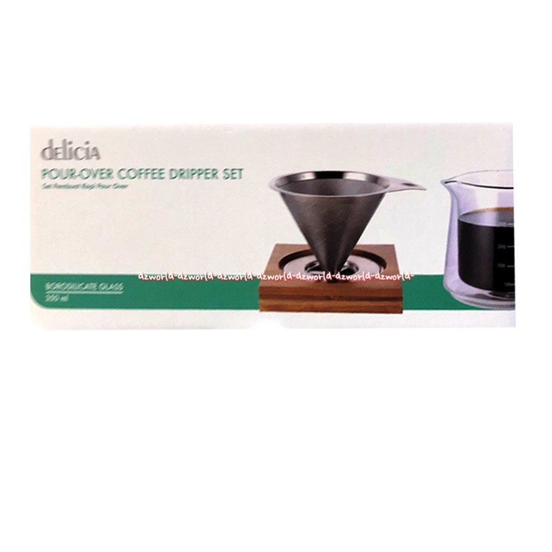 Delicia Four Over Coffee Dripper Set 350ml Alat Pembuat Kopi Seduh Manual Dengan Saringan Kopi Corong Drip