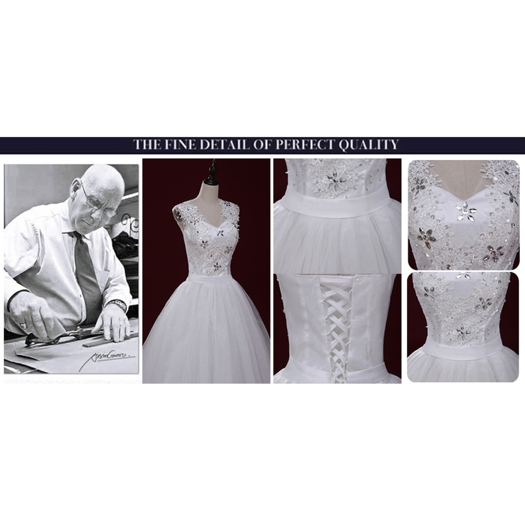 Gaun Pengantin Wedding Dress Import ball gown putih model lengan baru