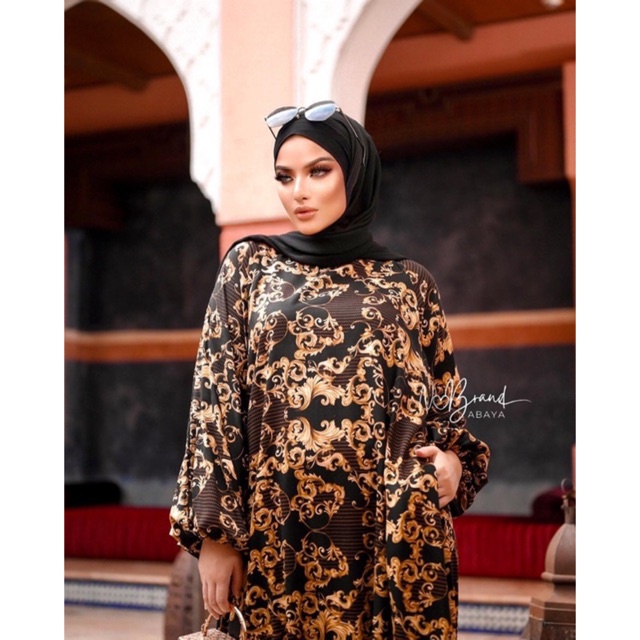 FIRSATSHI DARK ABAYA KAFTAN JUBAH GAMIS JUMBO WANITA MUSLIMWEAR