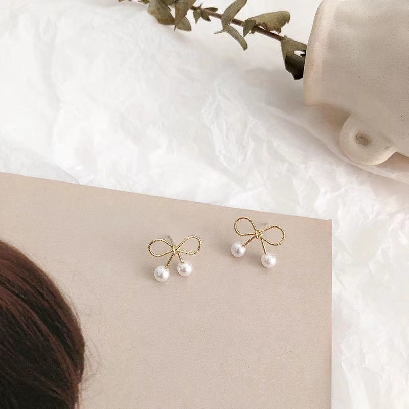 Anting Mutiara Ala Korea Hiasan Kristal-2