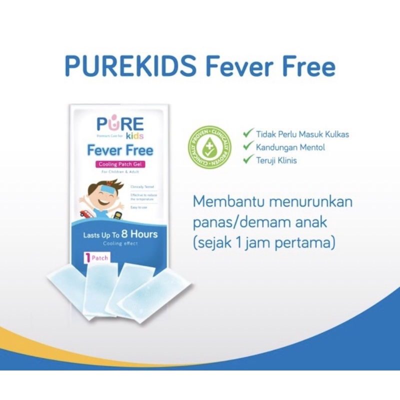 Pure kids fever free per pcs ( cooling patch gel penurun demam anak )