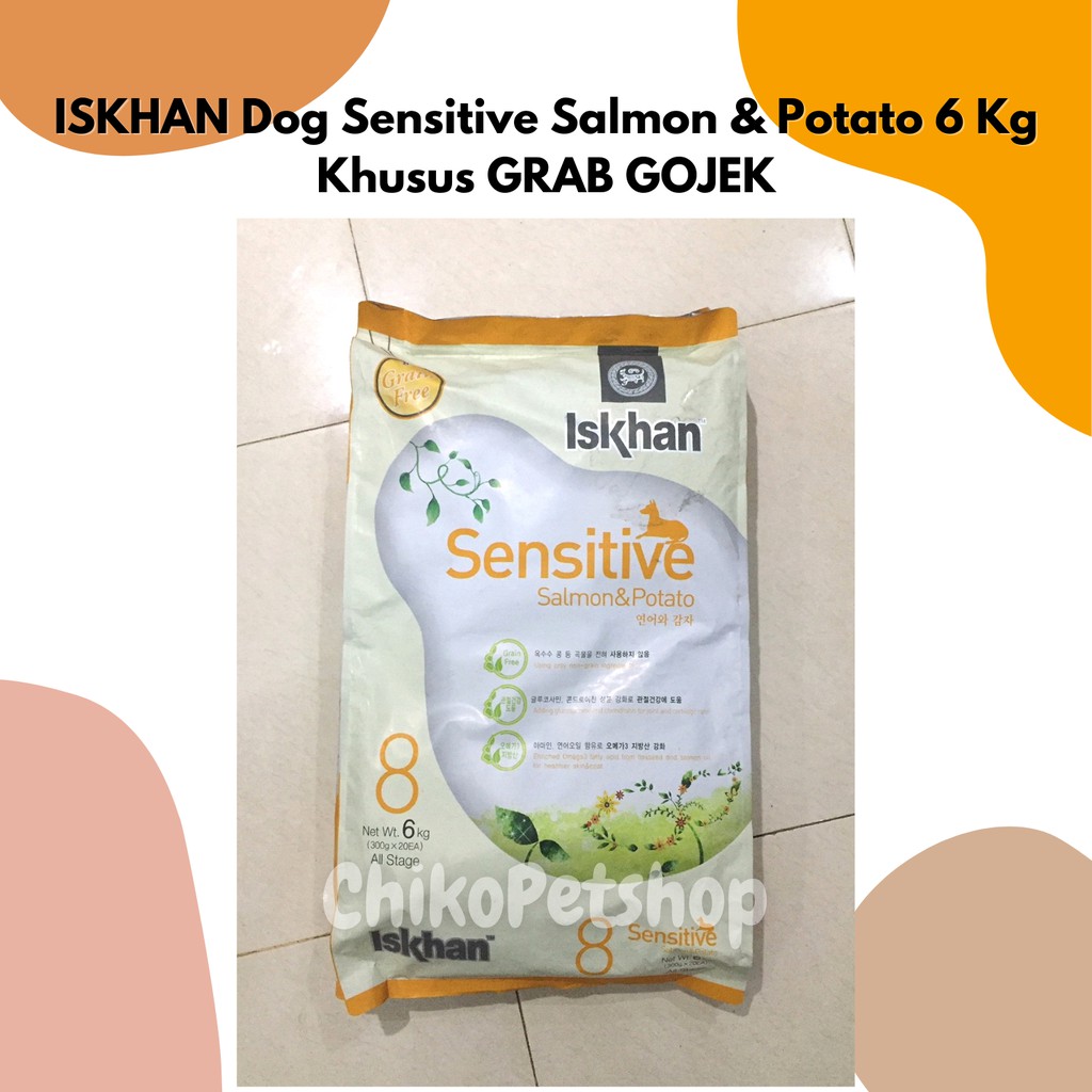 [GRAB GOJEK] ISKHAN DOG Sensitive Salmon &amp; Potato Makanan Anjing Import Korea iskan dog sensitive salmon &amp; potato 6 Kg