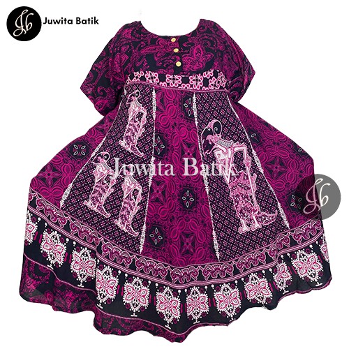 Juwita Batik - Daster Payung Jumbo LD 130 3XL Wayang Klok Pola - Kancing Dada Busui Bumil