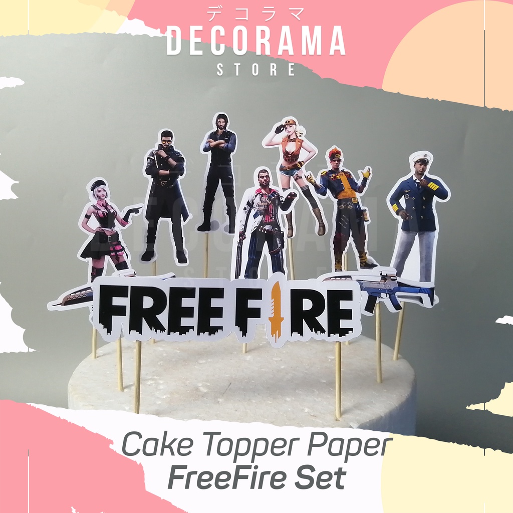 Cake Topper FreeFire Set DEKORASI KUE ULTAH ANAK MURAH