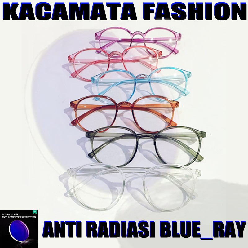 Kacamata Fashion Transparan Lensa Blueray Pria Wanita Glasses Kaca mata Gaya Kaca mata Antiradiasi