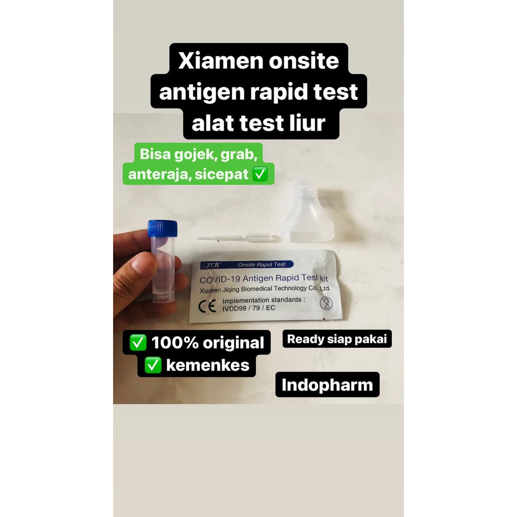 XIAMEN RAPID ANTIGEN SALIVA TEST ANTIGEN MEDICAL KIT RESMI AKURASI 99 PERSEN COVID CORONA