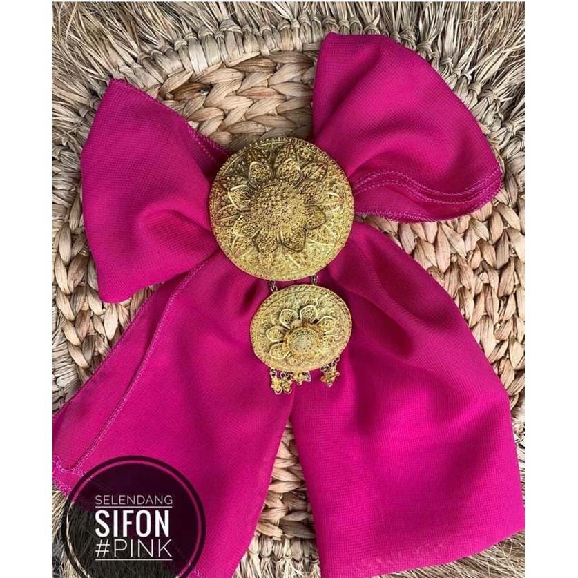 SELENDANG CHIFFON || SELENDANG SIFON BALI WARNA WARNI-Pink