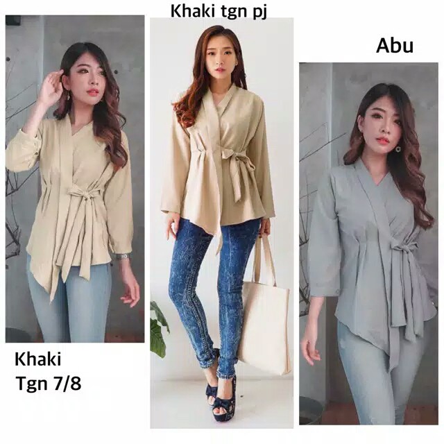 Blouse Model Kimono Symetry Bisa Busui Bahan Tebal 2215