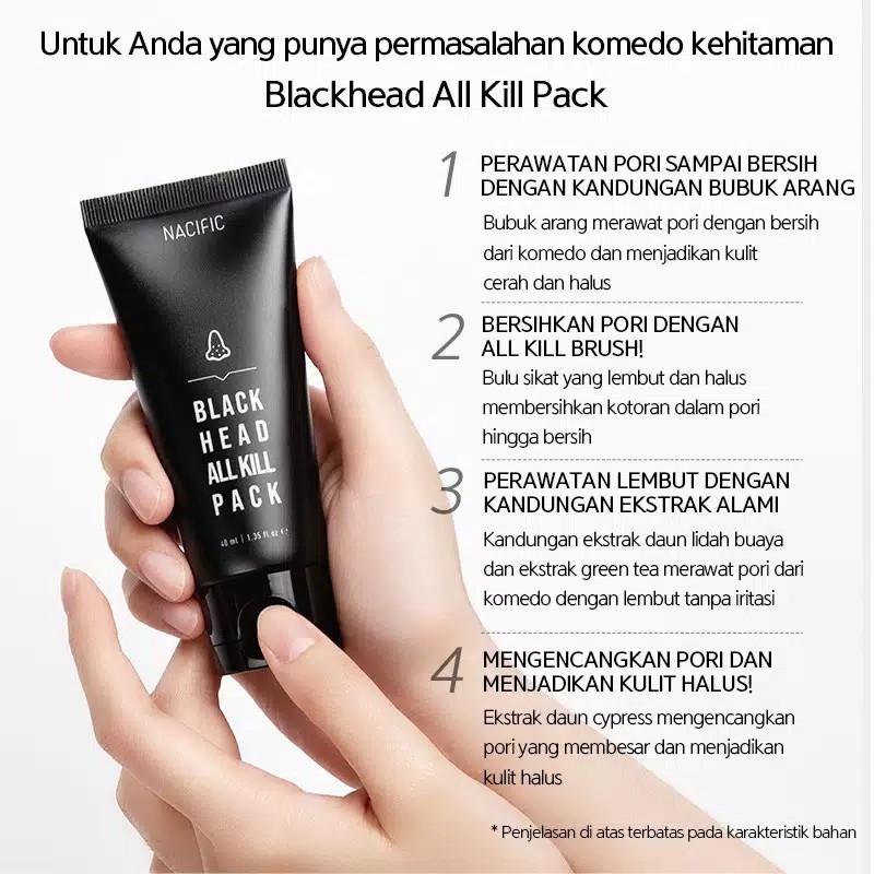 nacific blackhead all kill pack Original pembersih komedo share jar/full