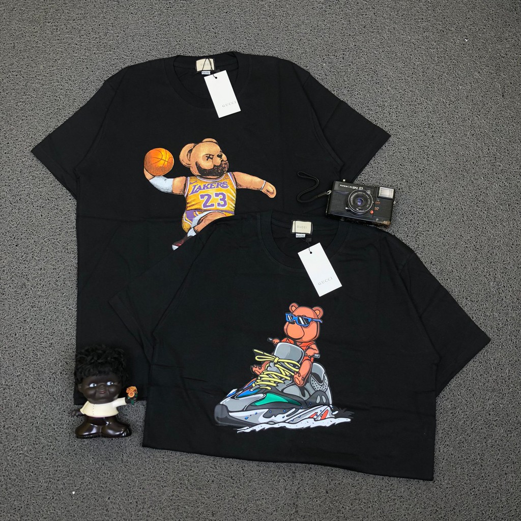 Kaos Tshirt Tee Gucci Parody Bear Black 2 Varian