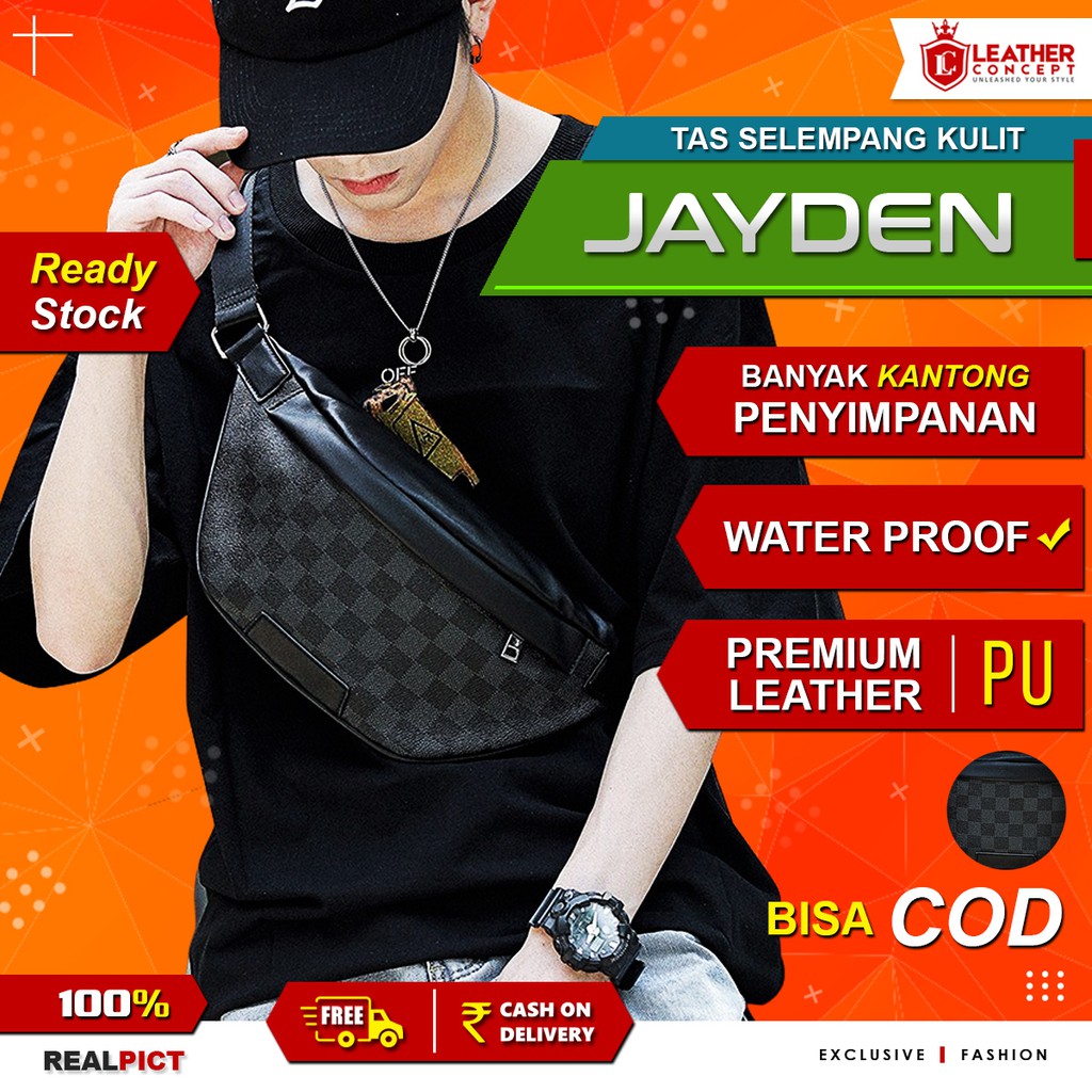 Tas Selempang Kulit Pria Sling Bag Pria Tas Kulit Pria Premium JAYDEN