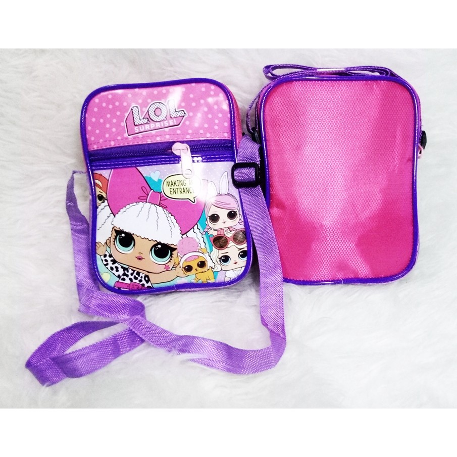 TK17 Tas Kulit/Kanvas Slempang Kotak 2 Ruang Lol 20x24x6cm